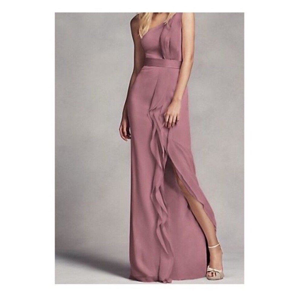 Vera Wang Dusty Rose One-Shoulder Maxi Dress - Picture 12 of 12